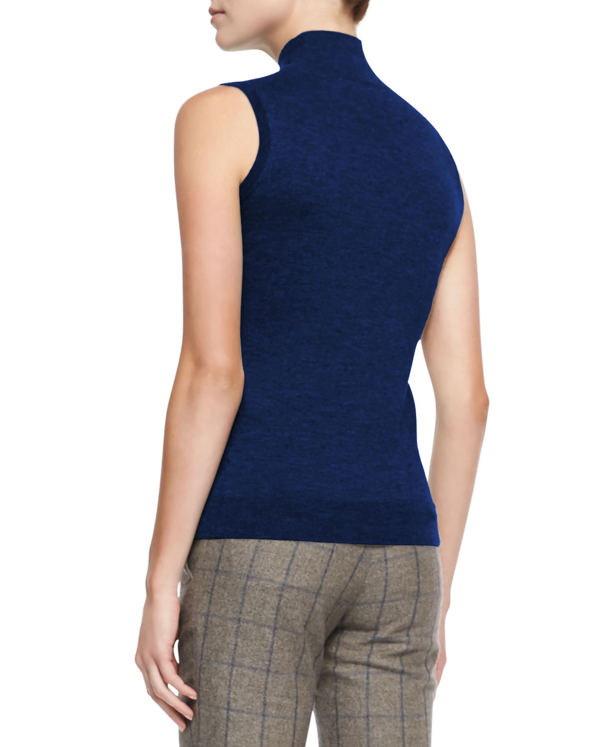 Theory Cashmere Sleeveless Turtleneck Staple Top in Blue (NAVY) Lyst