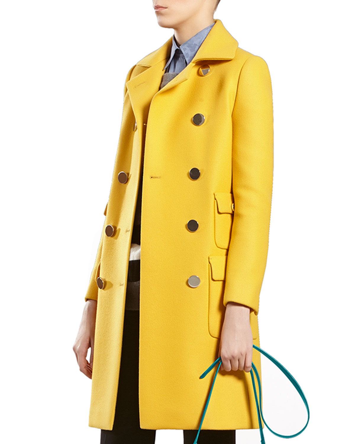 Lyst Gucci Yellow Wool Coat in Yellow