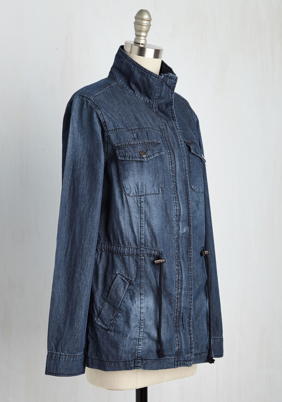 grey cropped denim jacket