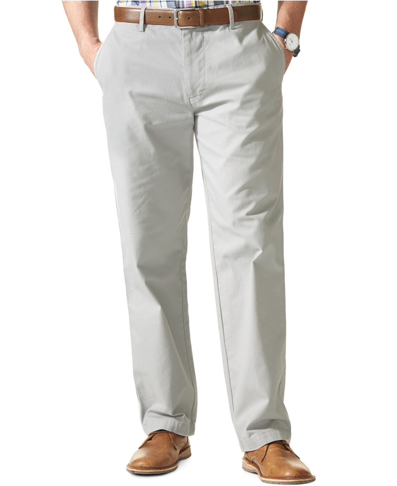 Dockers D3 Classic Fit Field Khaki Flat Front Pants in Gray for Men | Lyst