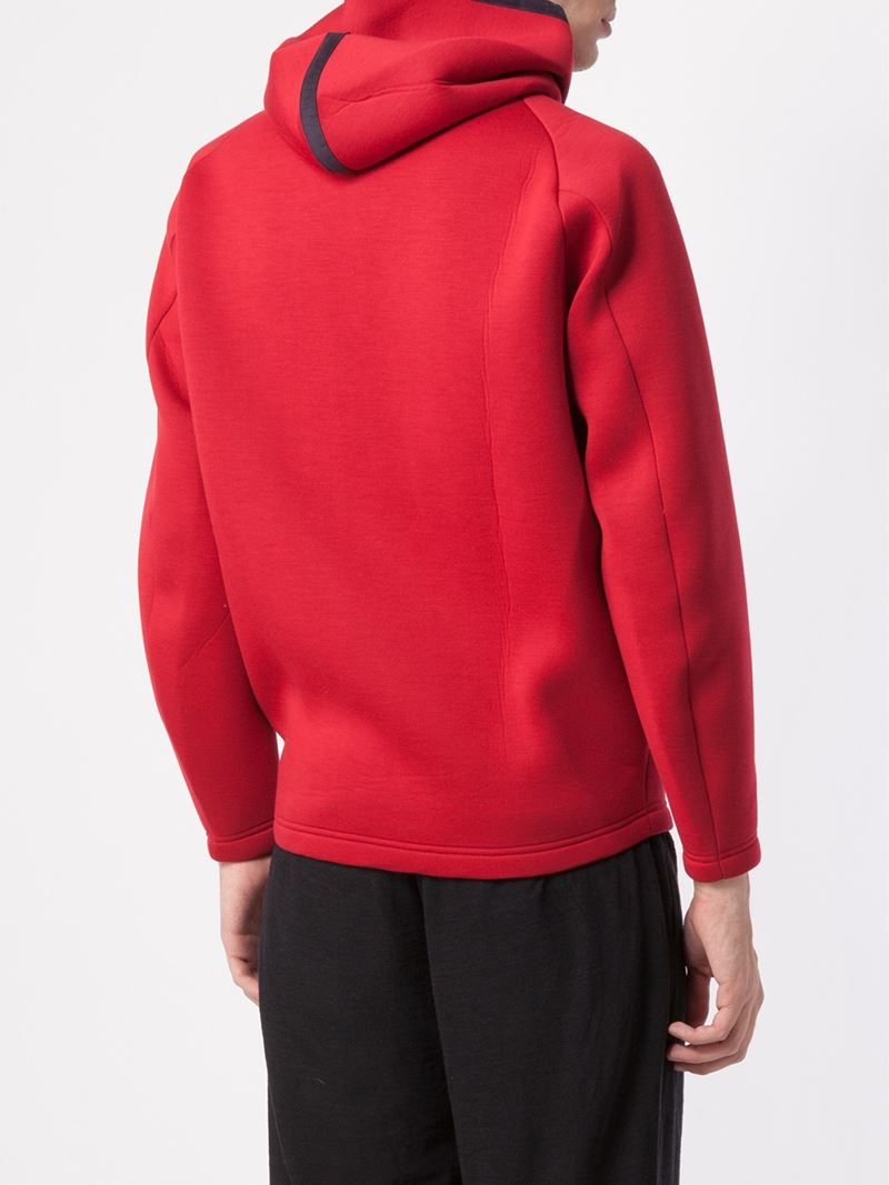 Lyst - Kolor Hooded Zip Sweater In Red For Men