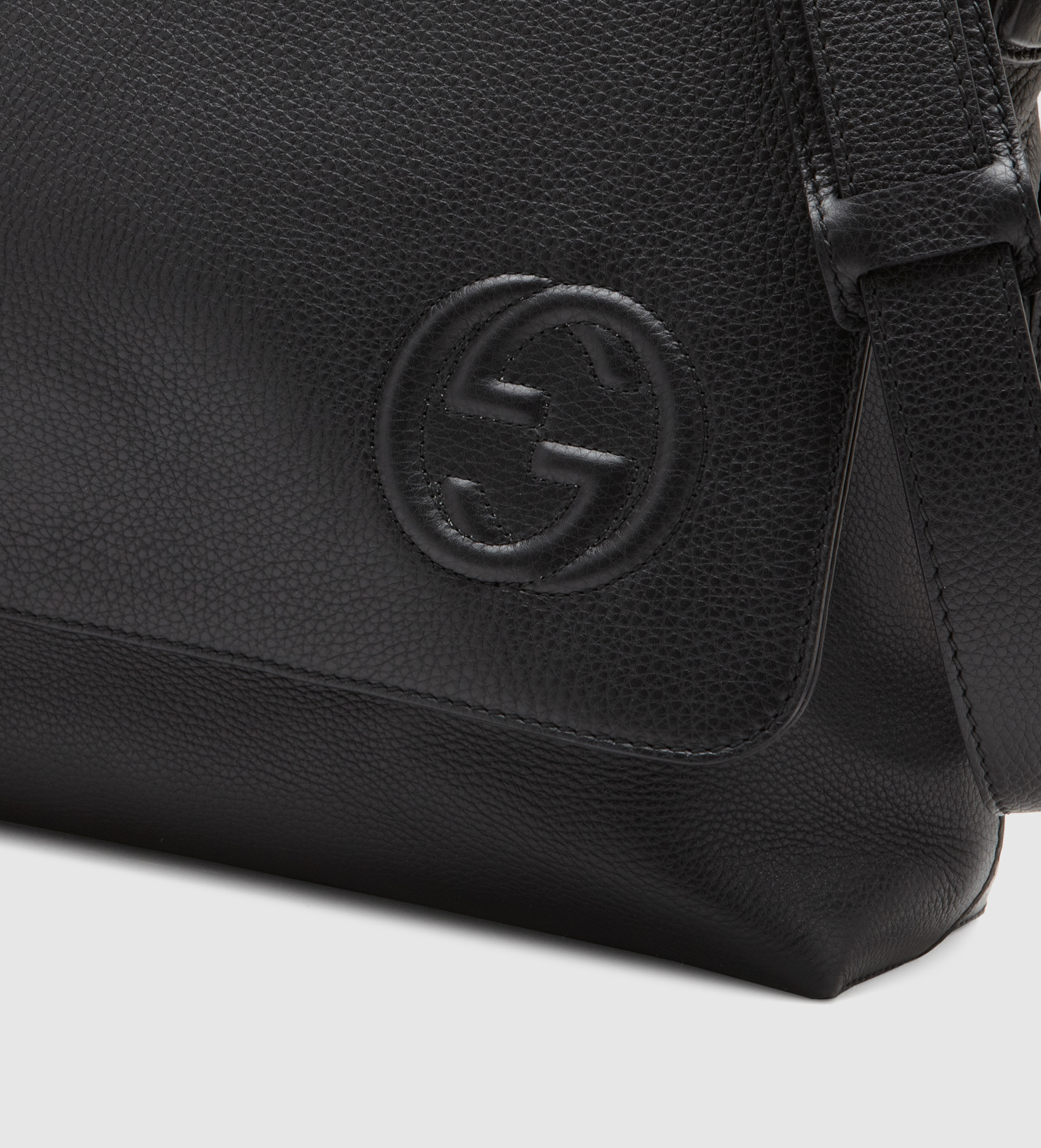 Lyst Gucci Black Leather Messenger Bag In For Men Gallery