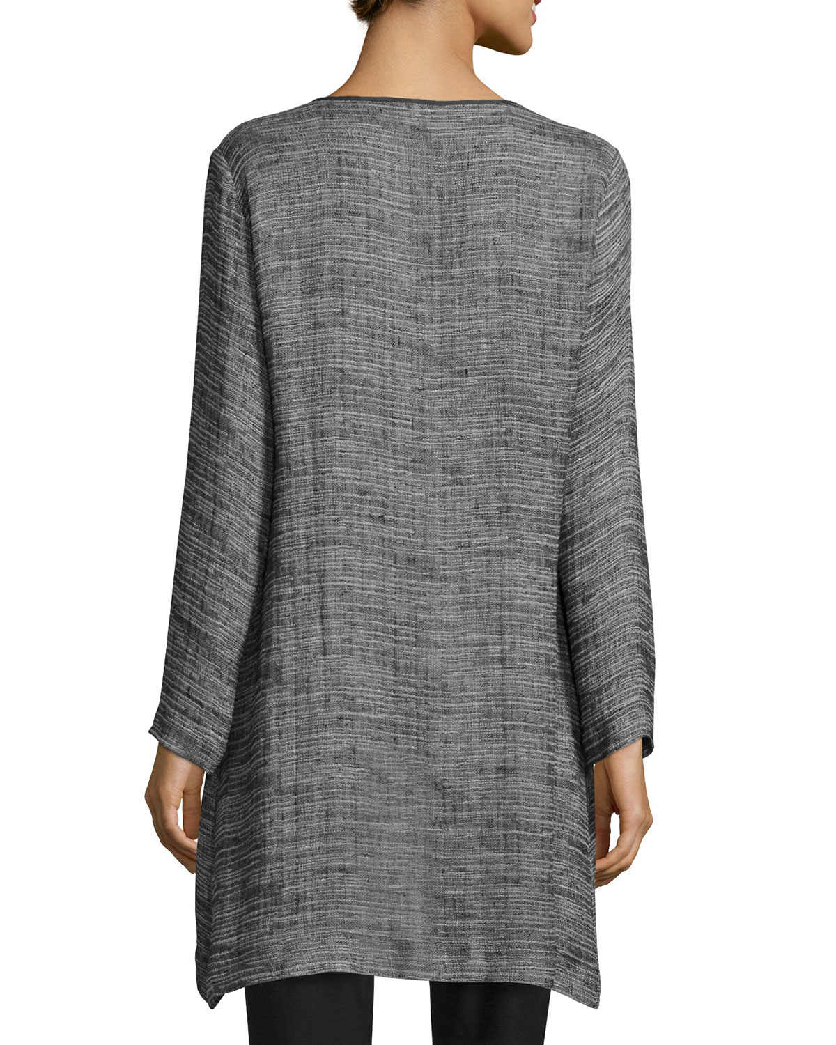 Eileen fisher Organic Linen Open-front Jacket in Gray | Lyst