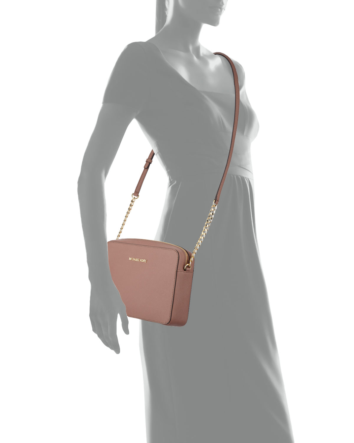 Lyst Michael Kors Jet Set Travel Large Cross Body Bag In Brown