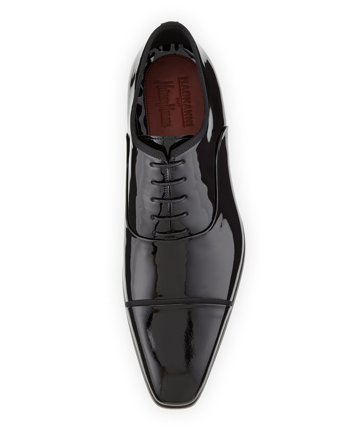 patent leather cap toe oxford