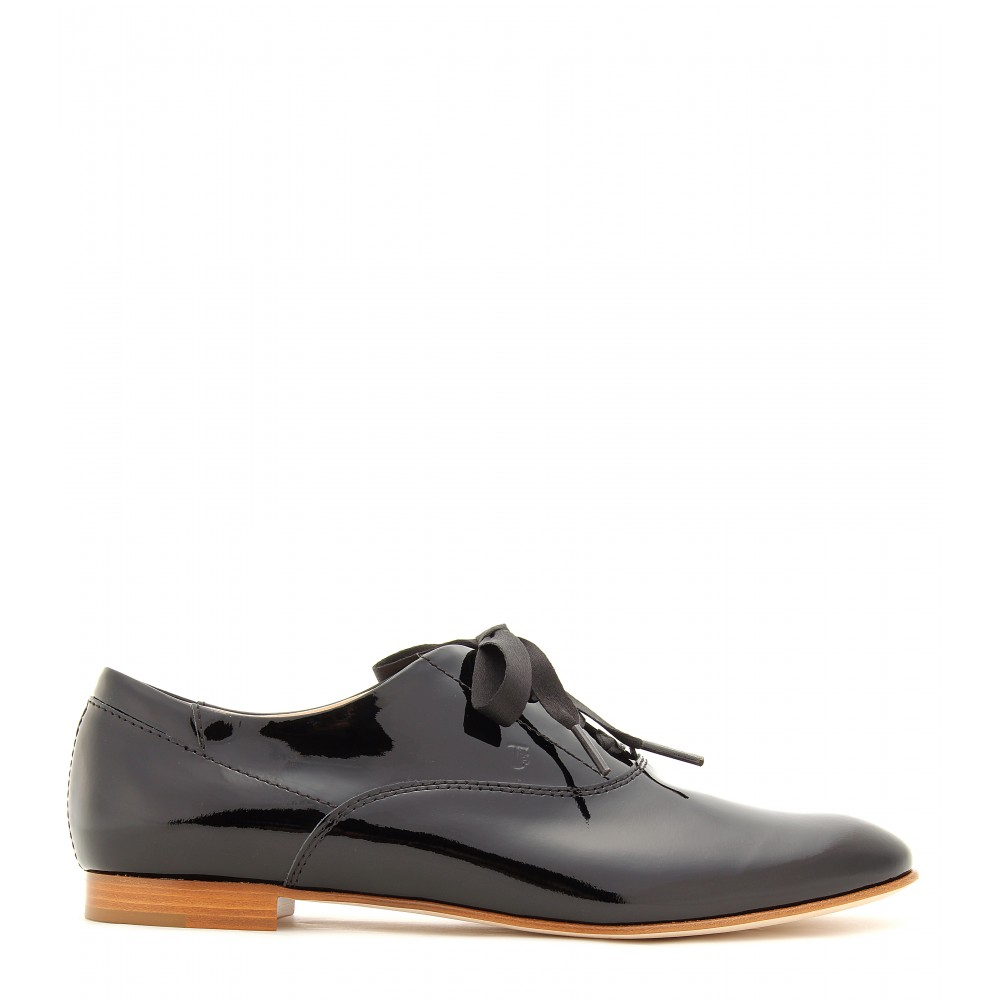 Lyst - Tod'S Patent Leather Oxfords in Black