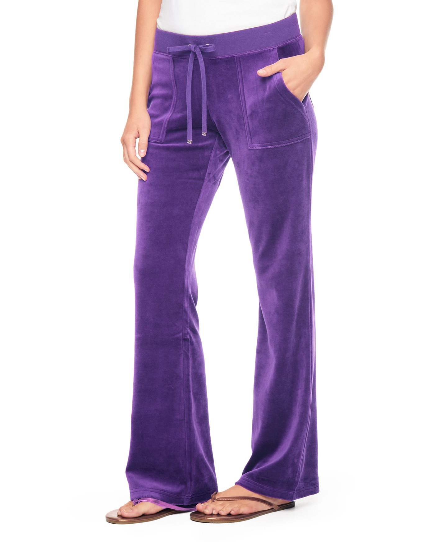 Juicy couture Bling Bootcut Velour Pant in Purple | Lyst