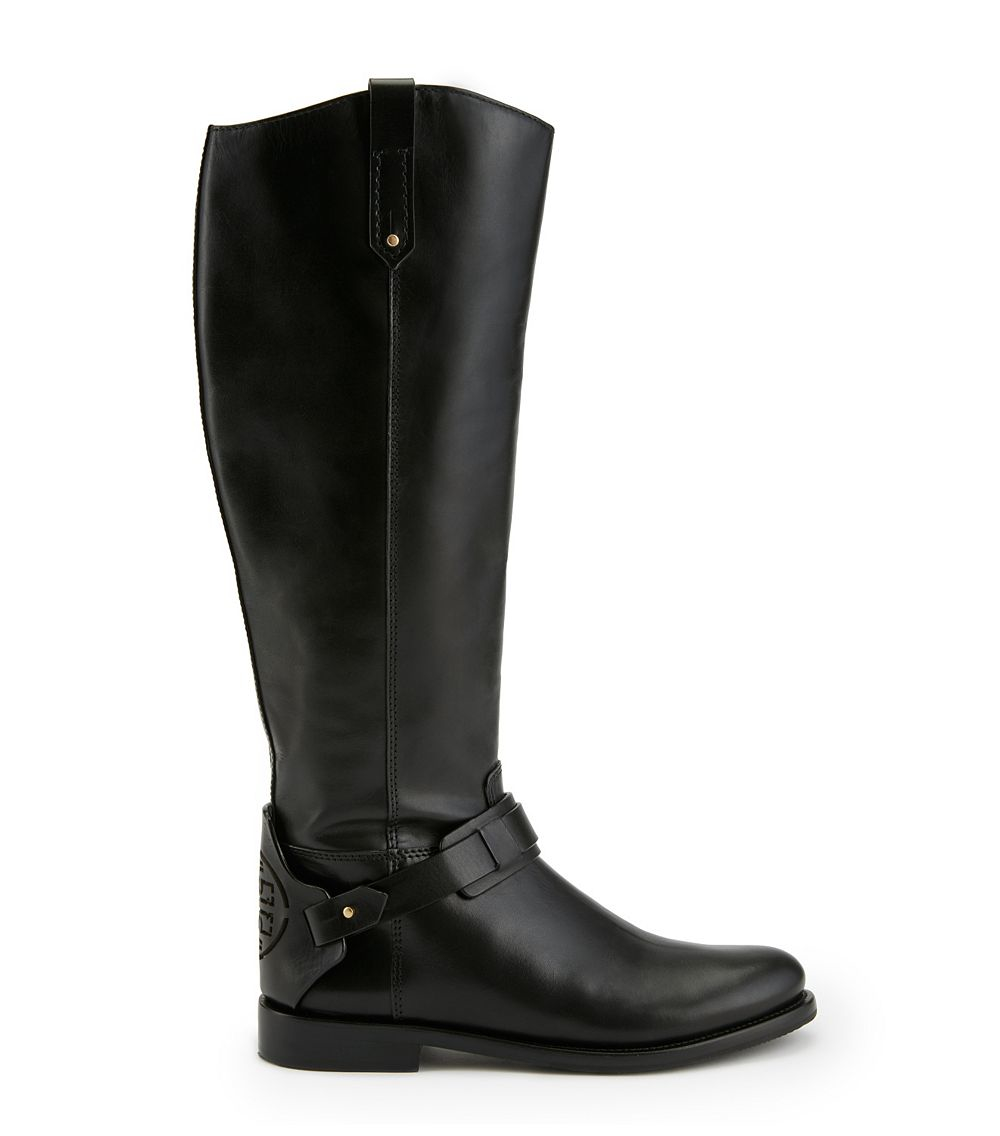 tory burch black riding boot