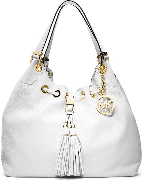 Michael Michael Kors Middleton Soft Venus Leather Hobo Bag in White | Lyst