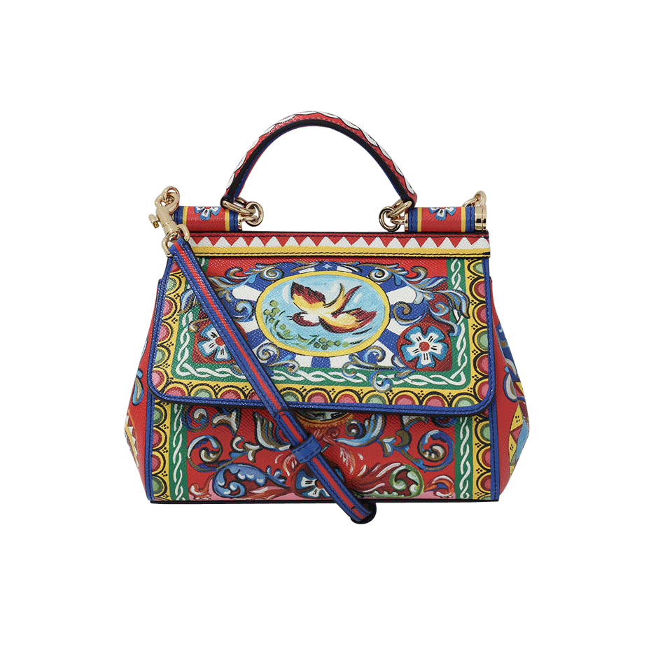 Dolce & Gabbana Carretto Print Mini Sicily Bag in Red - Lyst
