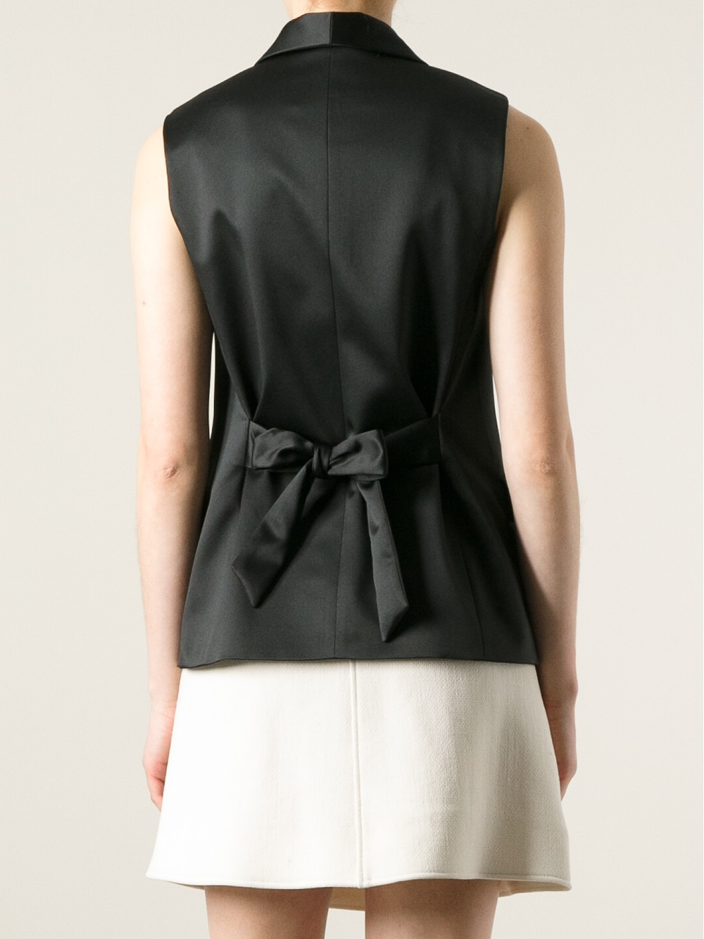 women's sleeveless tuxedo jacket