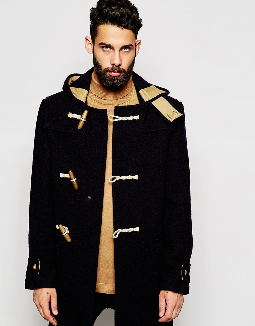 navy wool duffle coat