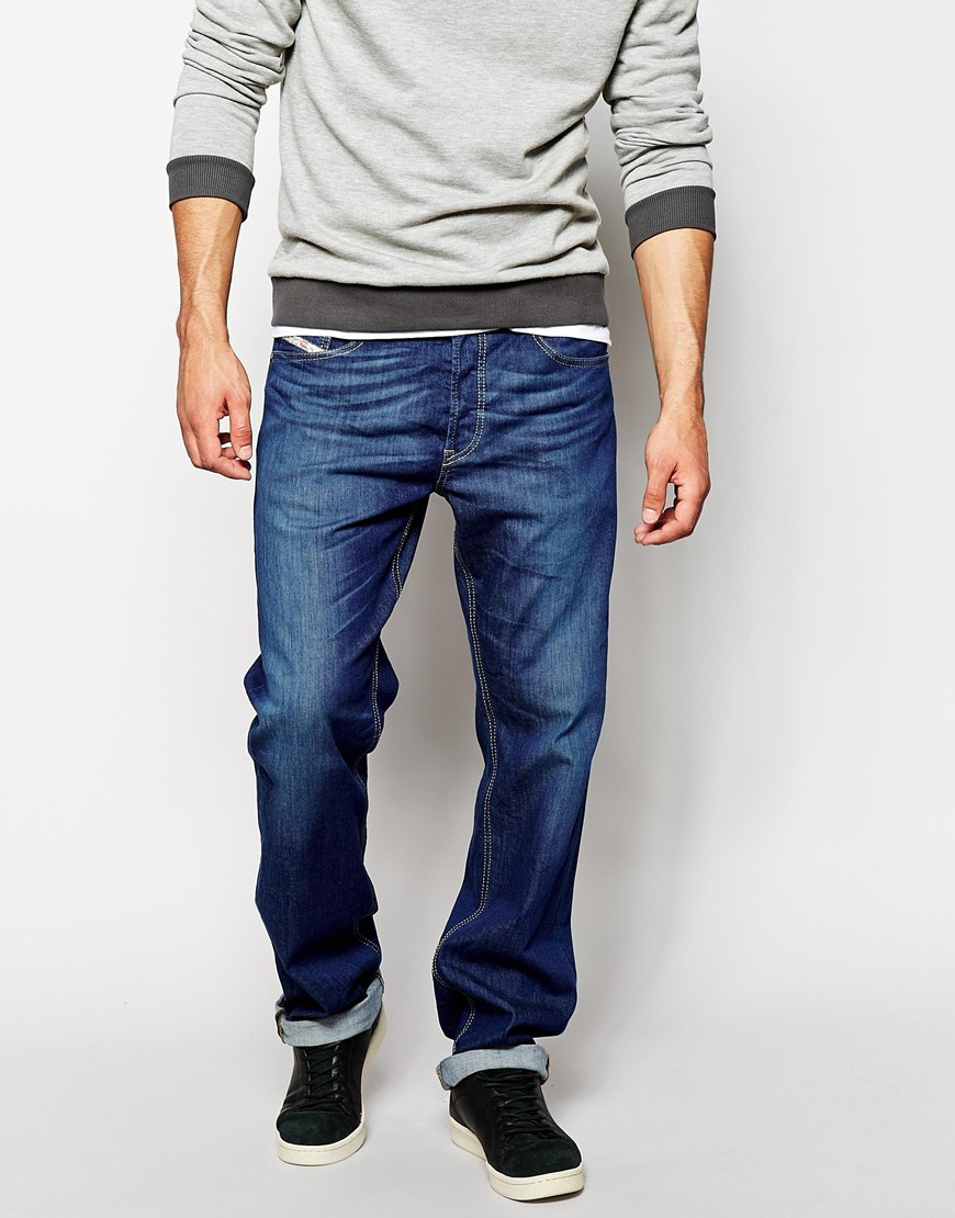 DIESEL Jeans Larkee Relaxed 607i Loose Fit Dark Wash in Blue for Men - Lyst
