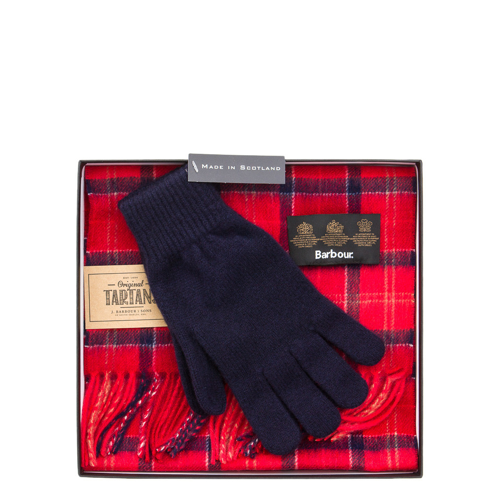 Barbour Scarf & Glove Gift Set In Cardinal in Blue for Men - Lyst