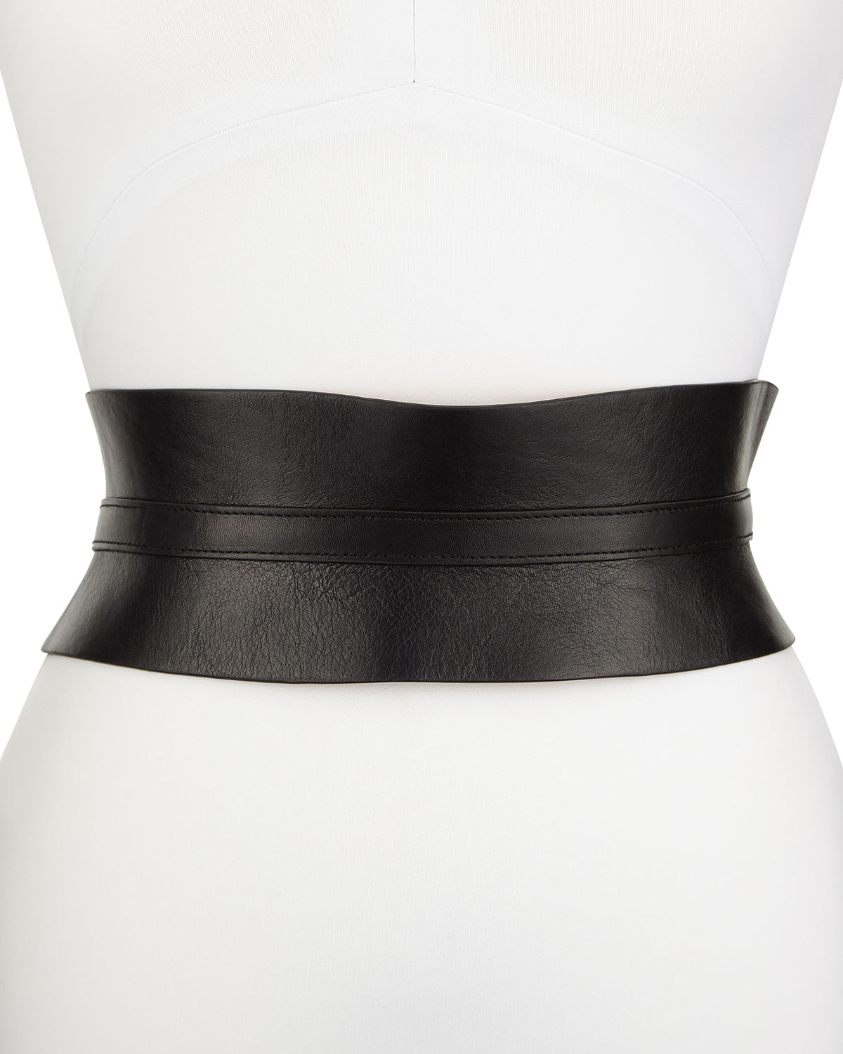Lyst Neiman Marcus Leather Corset Belt in Black