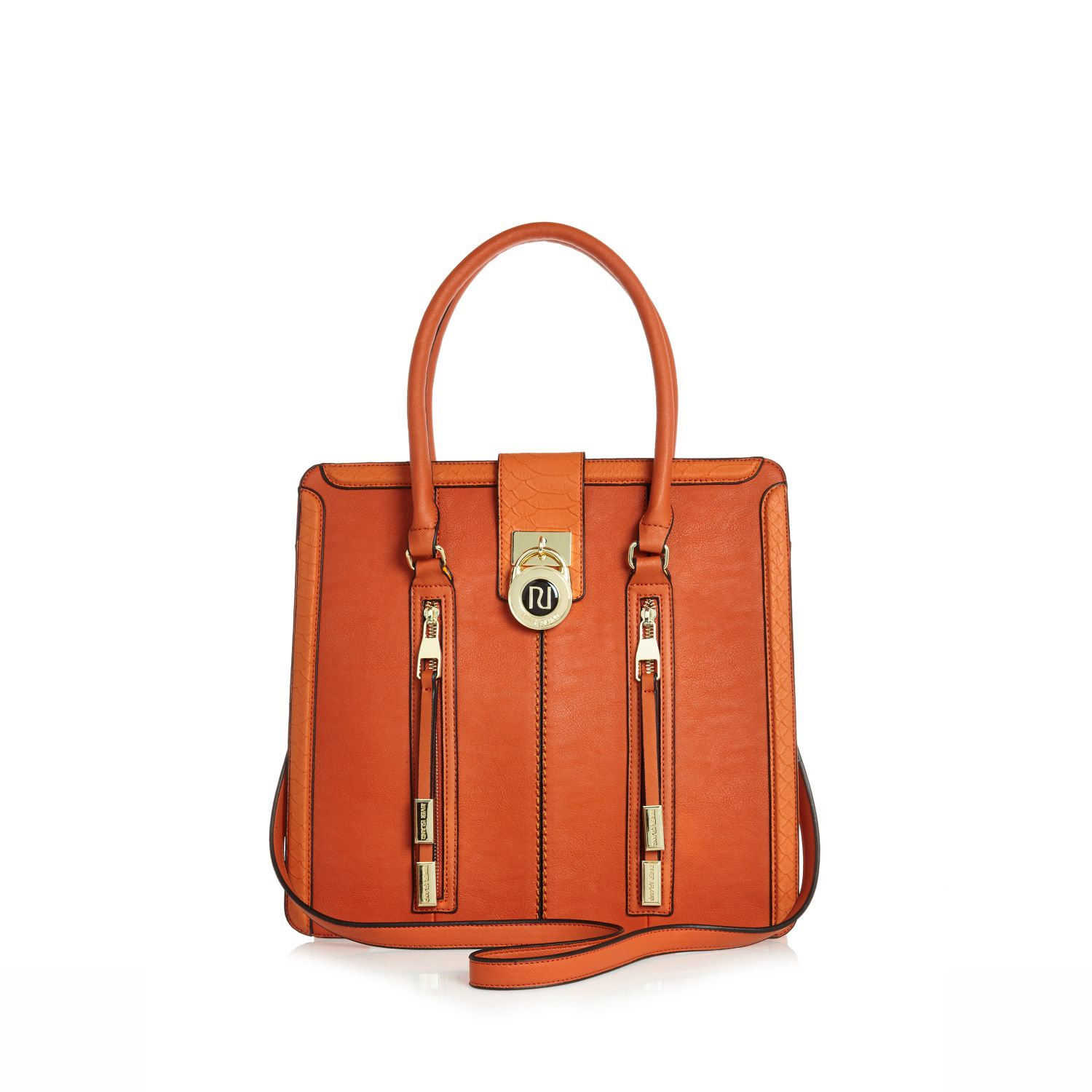 River Island Orange Zip And Padlock Tote Handbag In Lyst Gallery