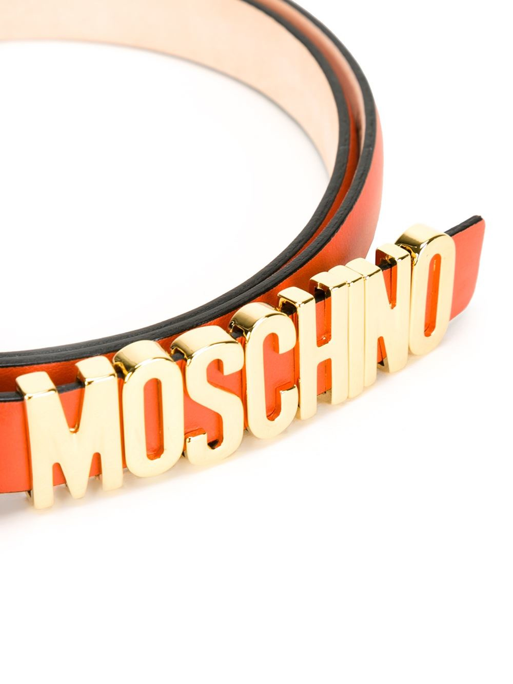 Moschino Logo Plaque Belt in Yellow 