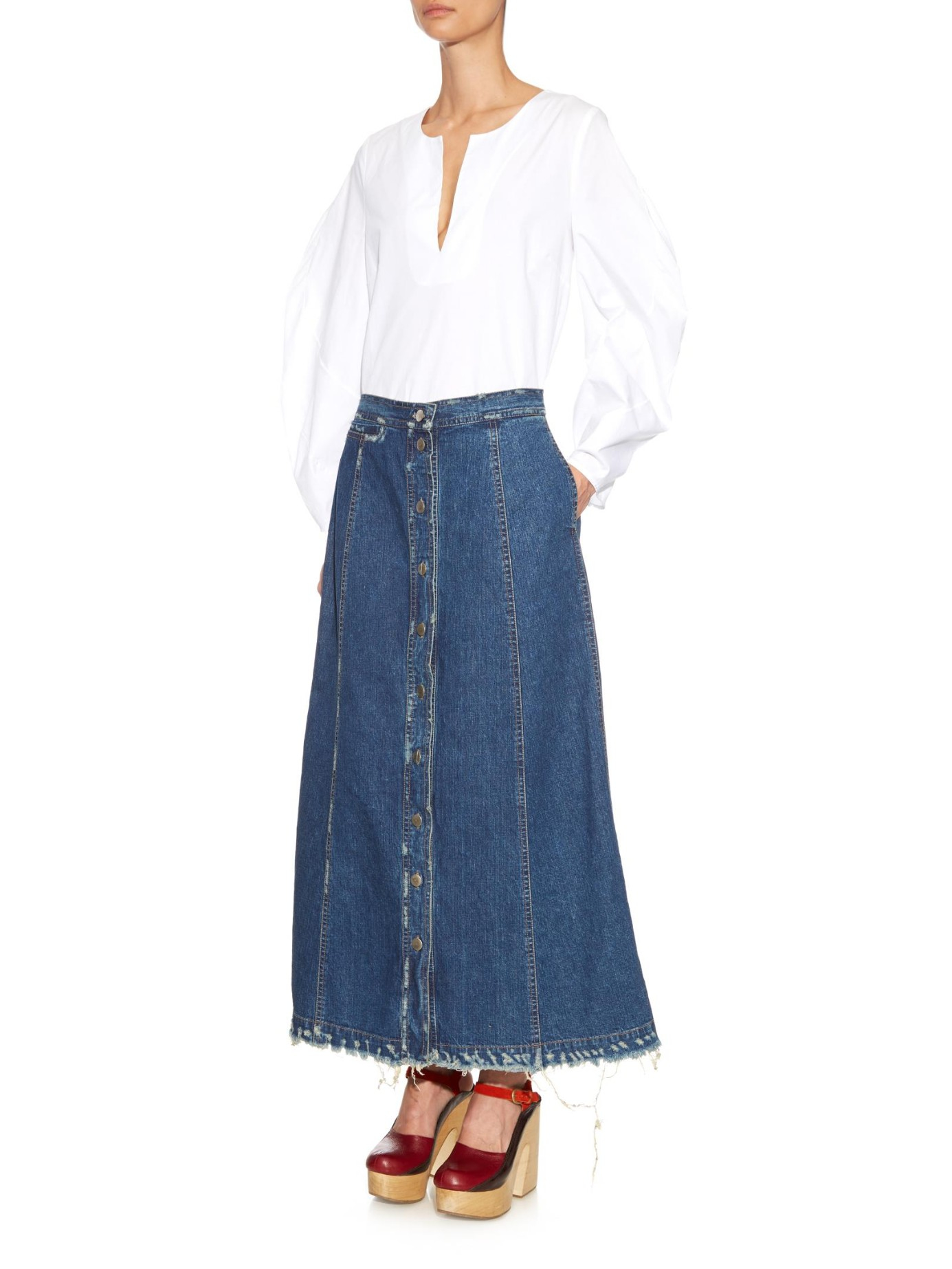 Lyst - Rachel Comey 'Gore' Denim Skirt in Blue