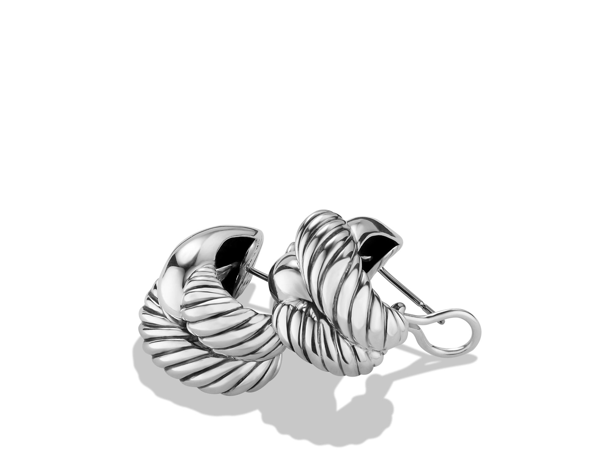Lyst David Yurman Woven Cable Earrings In Metallic Gallery