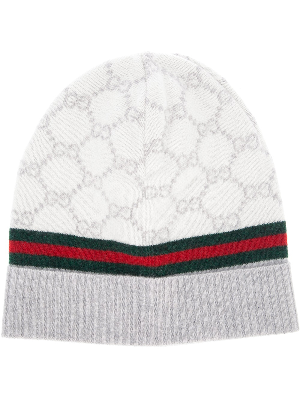 Gucci Monogram Beanie Hat in Natural | Lyst