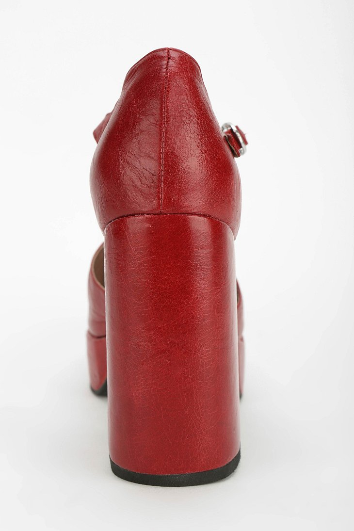 red platform mary janes