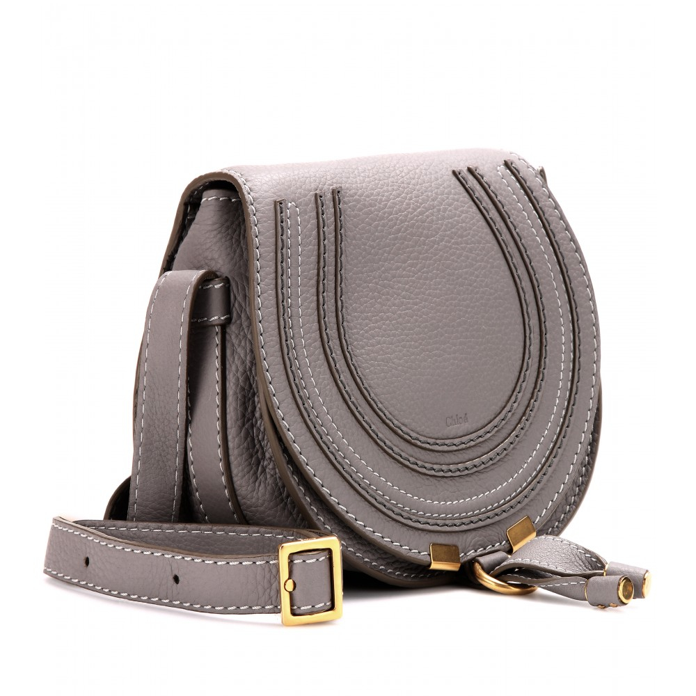 Chloé Marcie Small Leather Shoulder Bag in Gray - Lyst