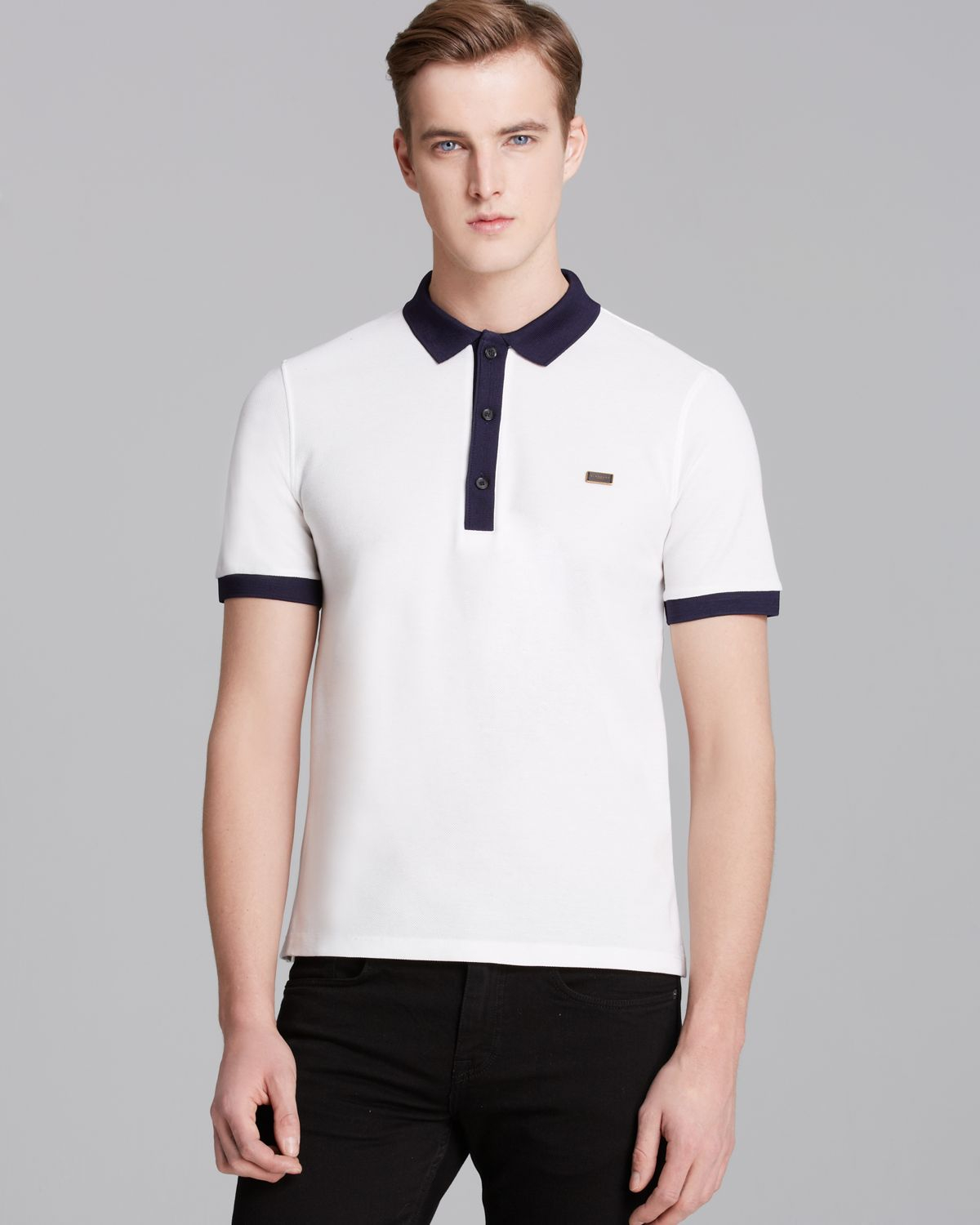Burberry London Marlowe Polo Shirt in White/Navy (Blue) for Men - Lyst