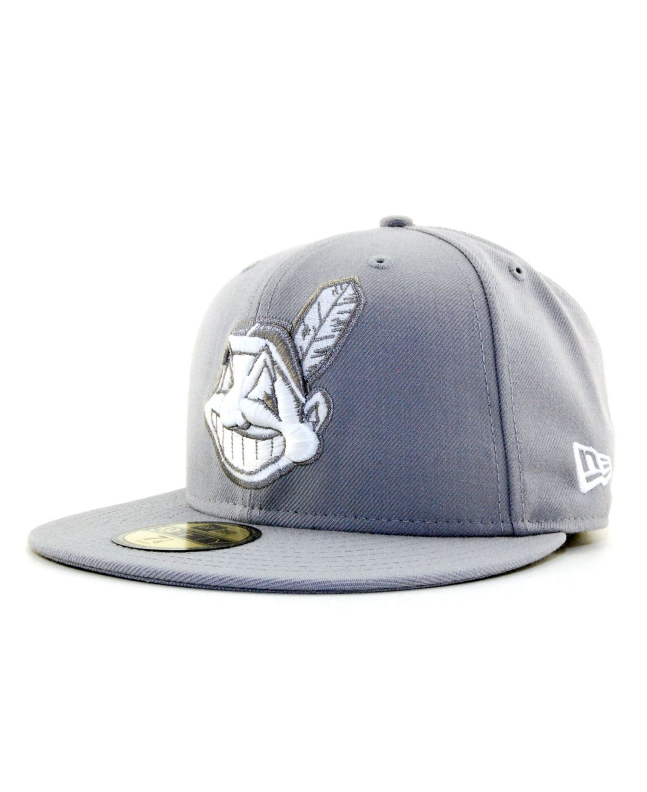 KTZ Cleveland Indians C-Dub 59Fifty Cap in Gray for Men | Lyst