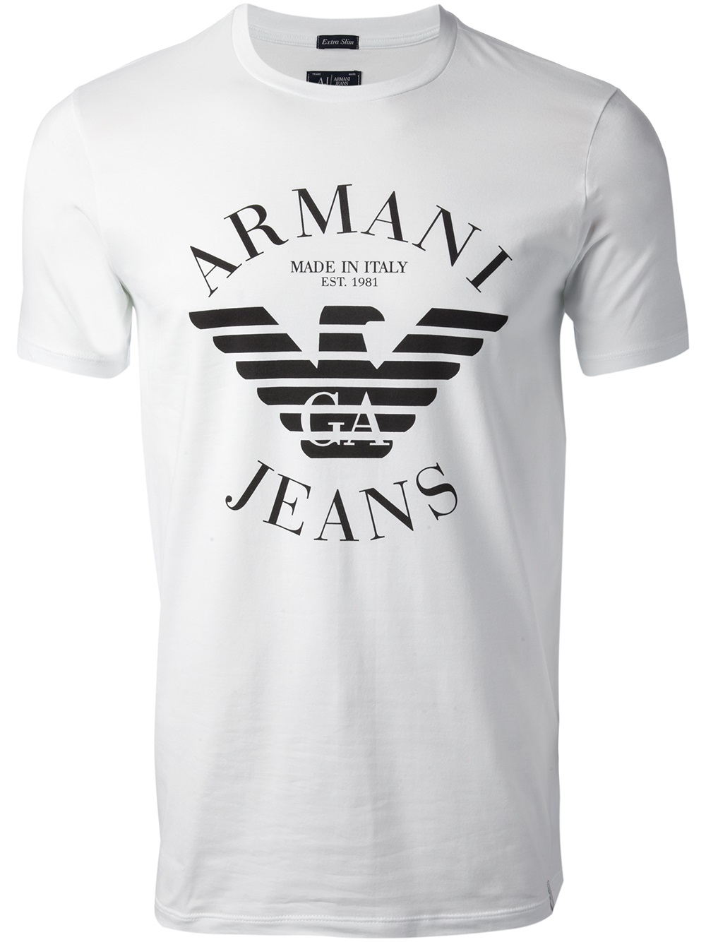 Armani Jeans Logo Tshirt in White Men - Lyst
