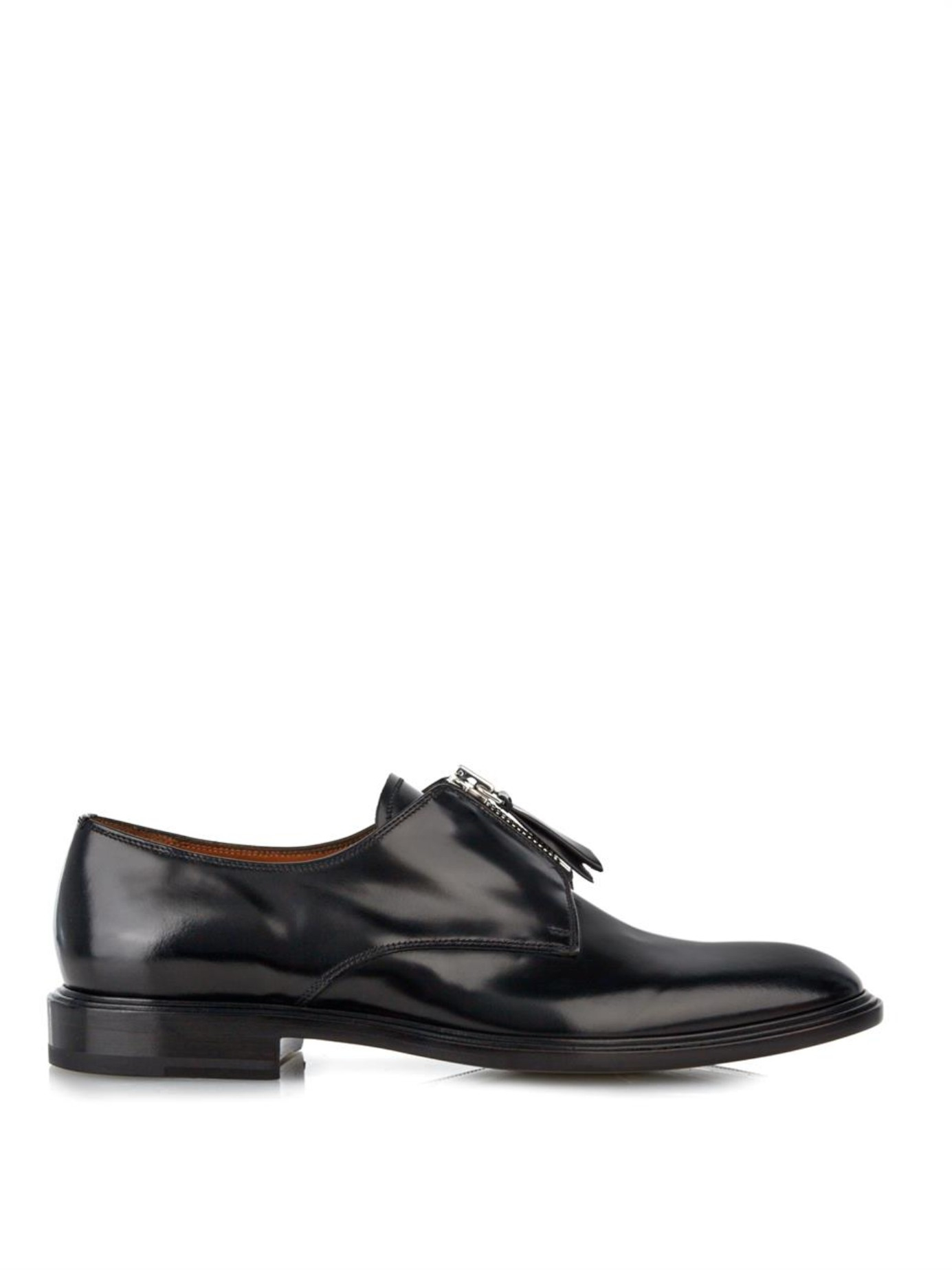 Givenchy Zip-Up Leather Derby Shoes in Black for Men | Lyst