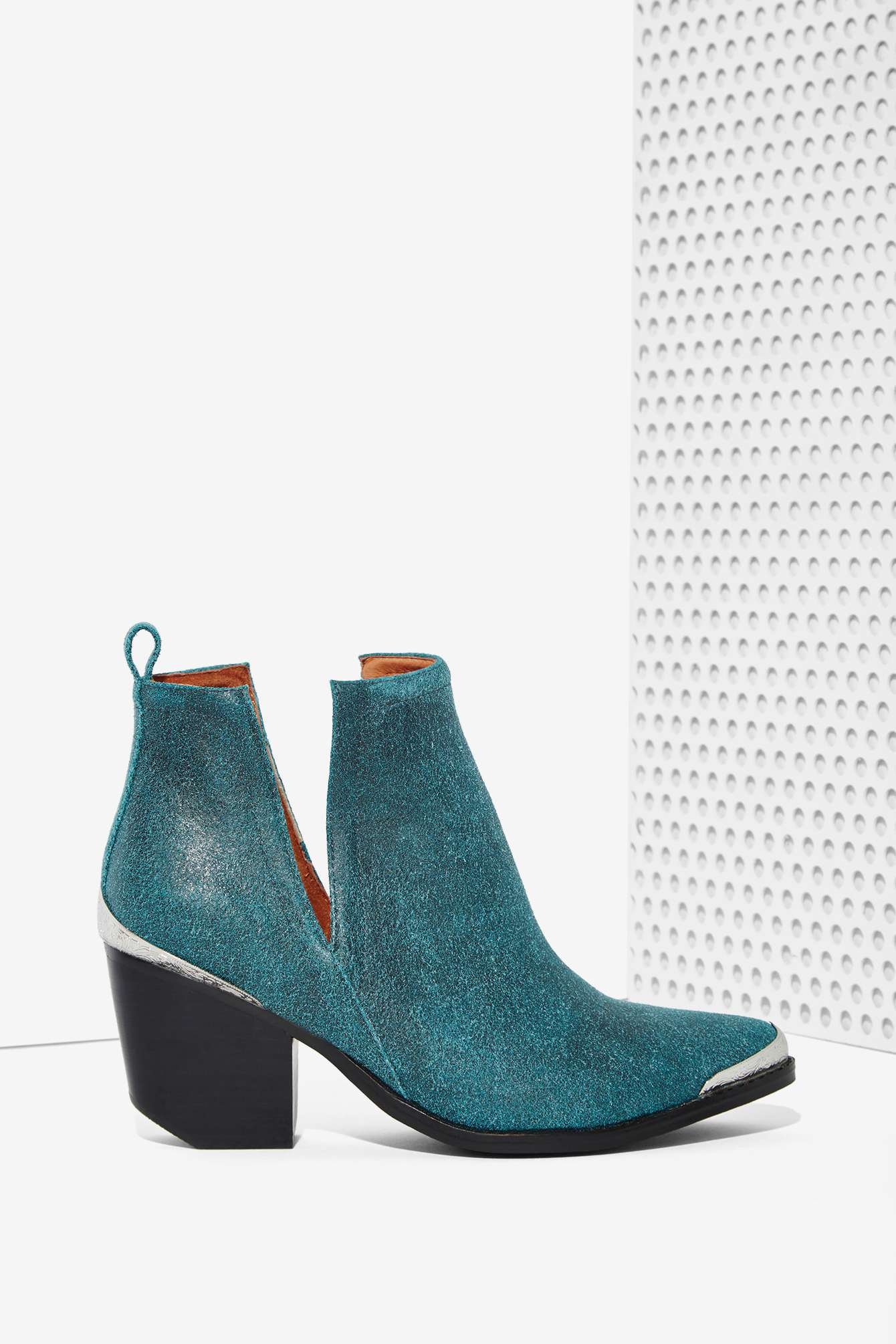Jeffrey Campbell Cromwell Suede Bootie - Teal in Blue - Lyst