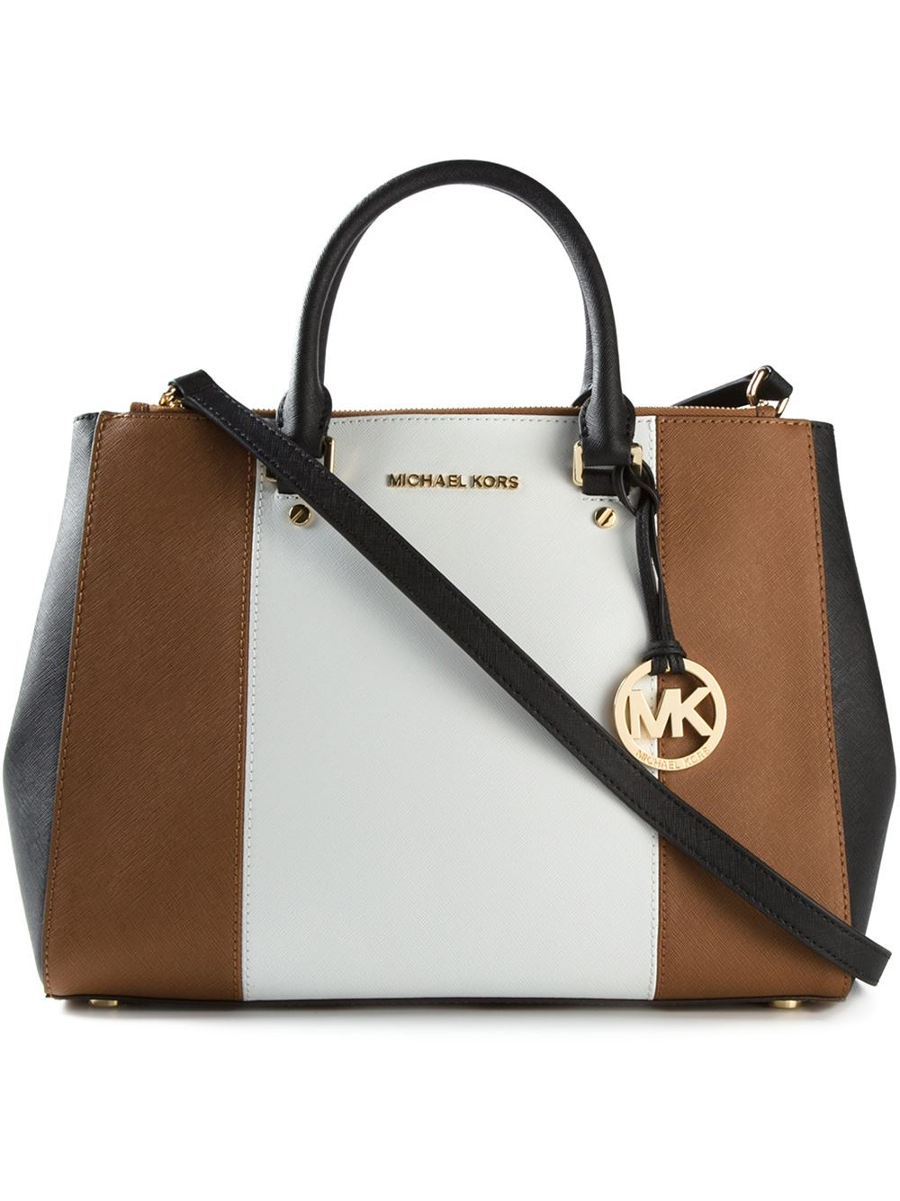 michael kors bag white and brown