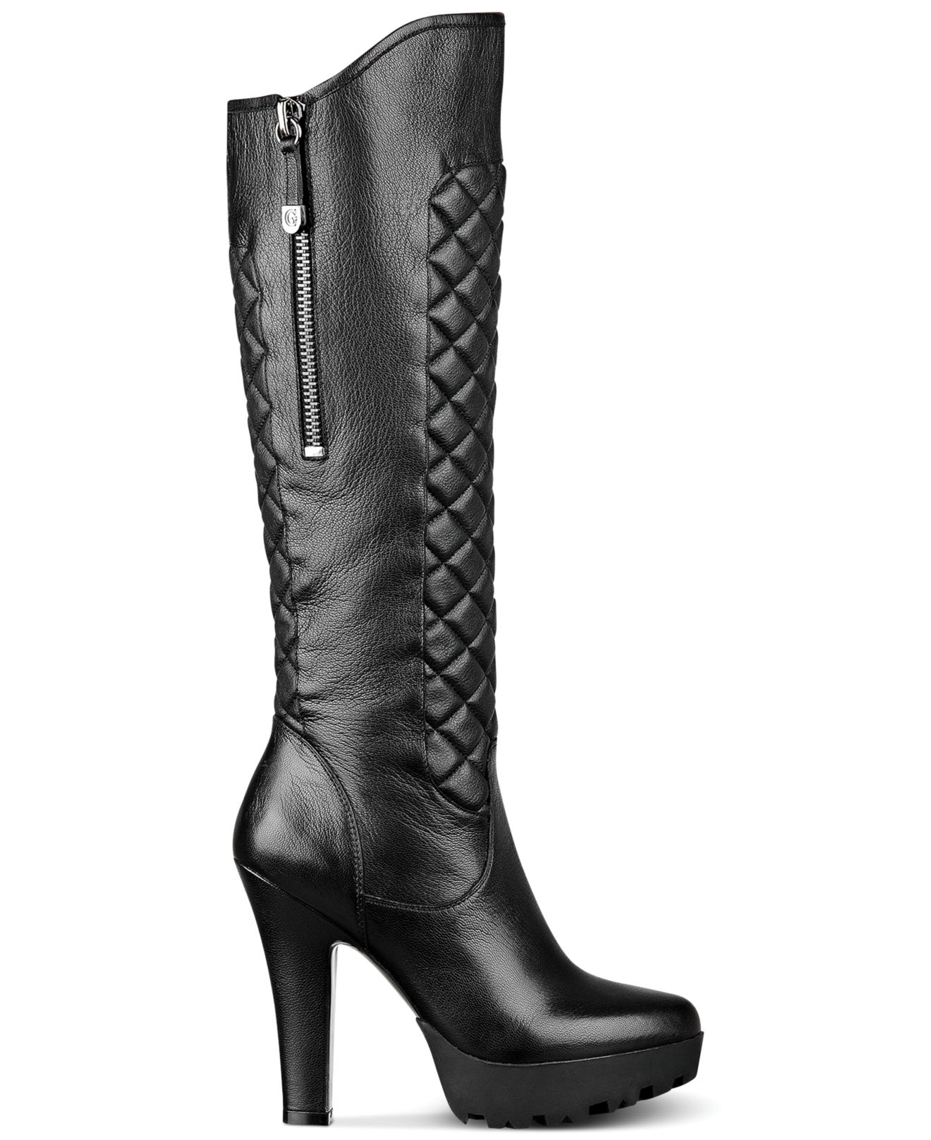black platform tall boots