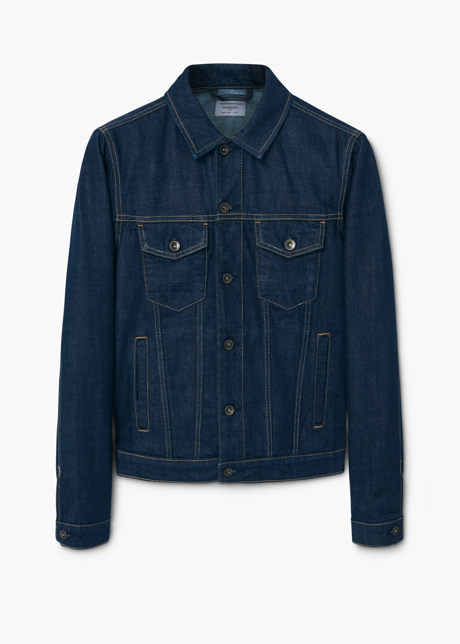 Mango Dark Denim Jacket in Blue for Men - Lyst