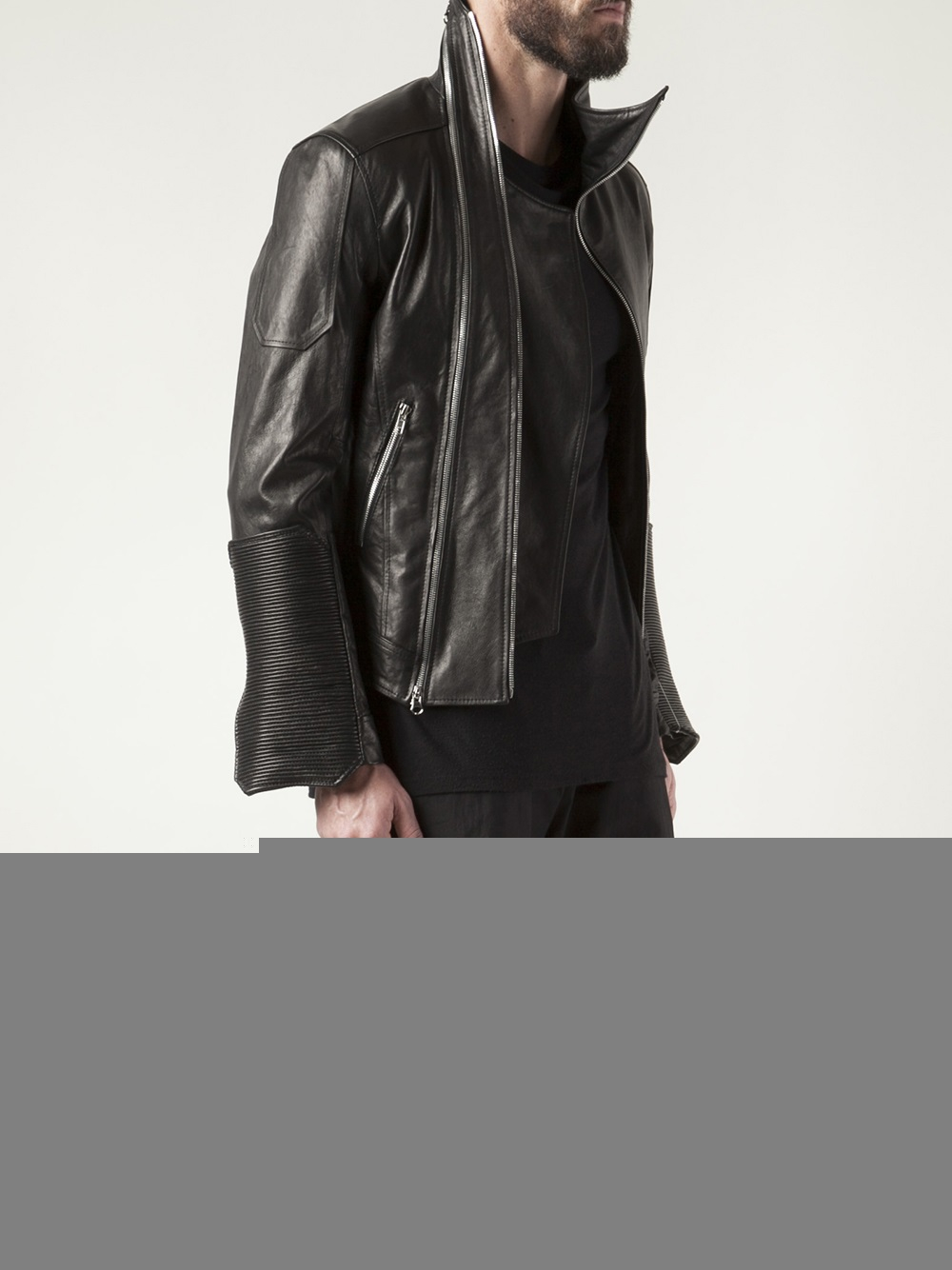 D.GNAK High Collar Leather Jacket in Black for Men - Lyst