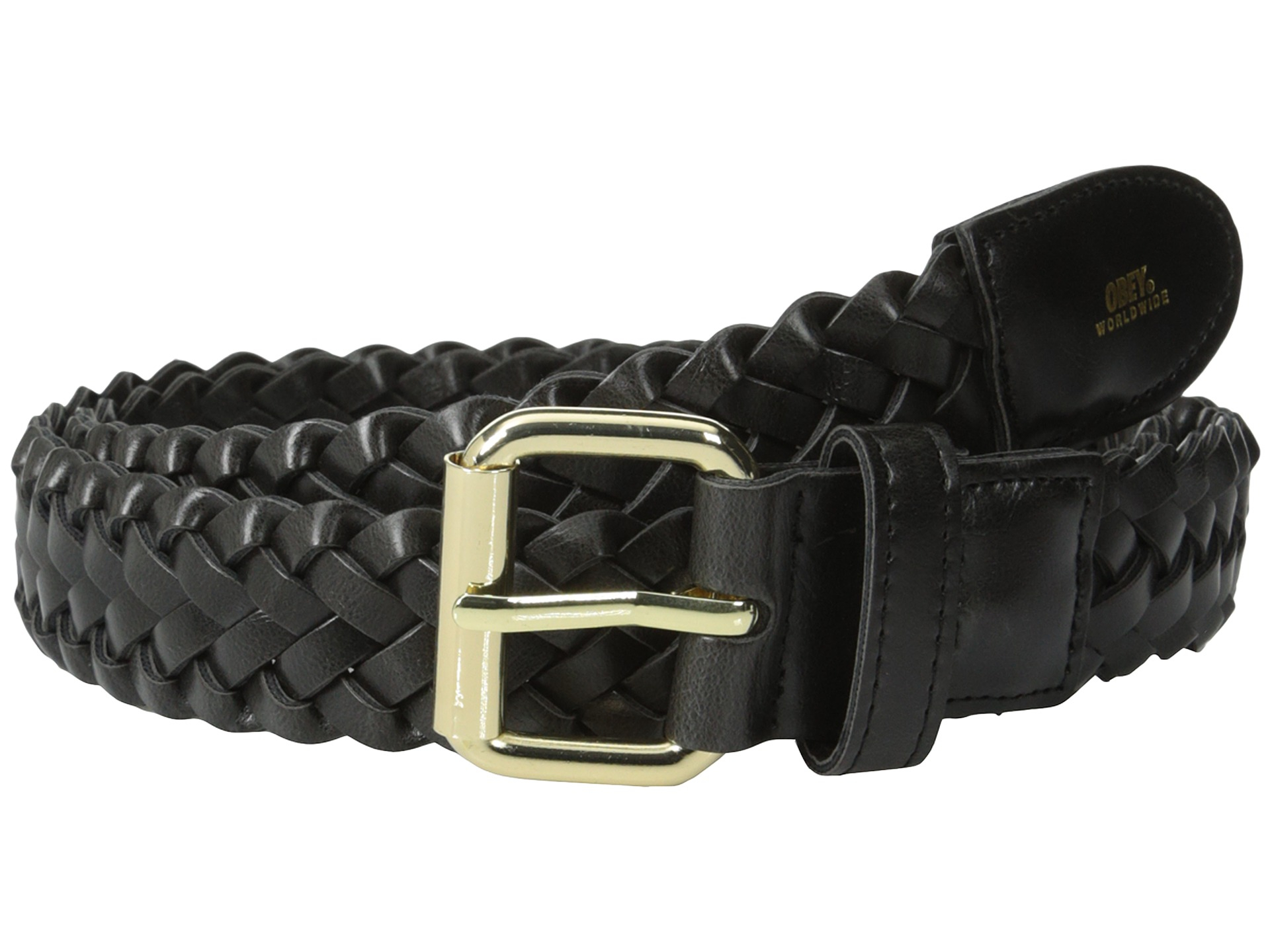 black braided leather belt