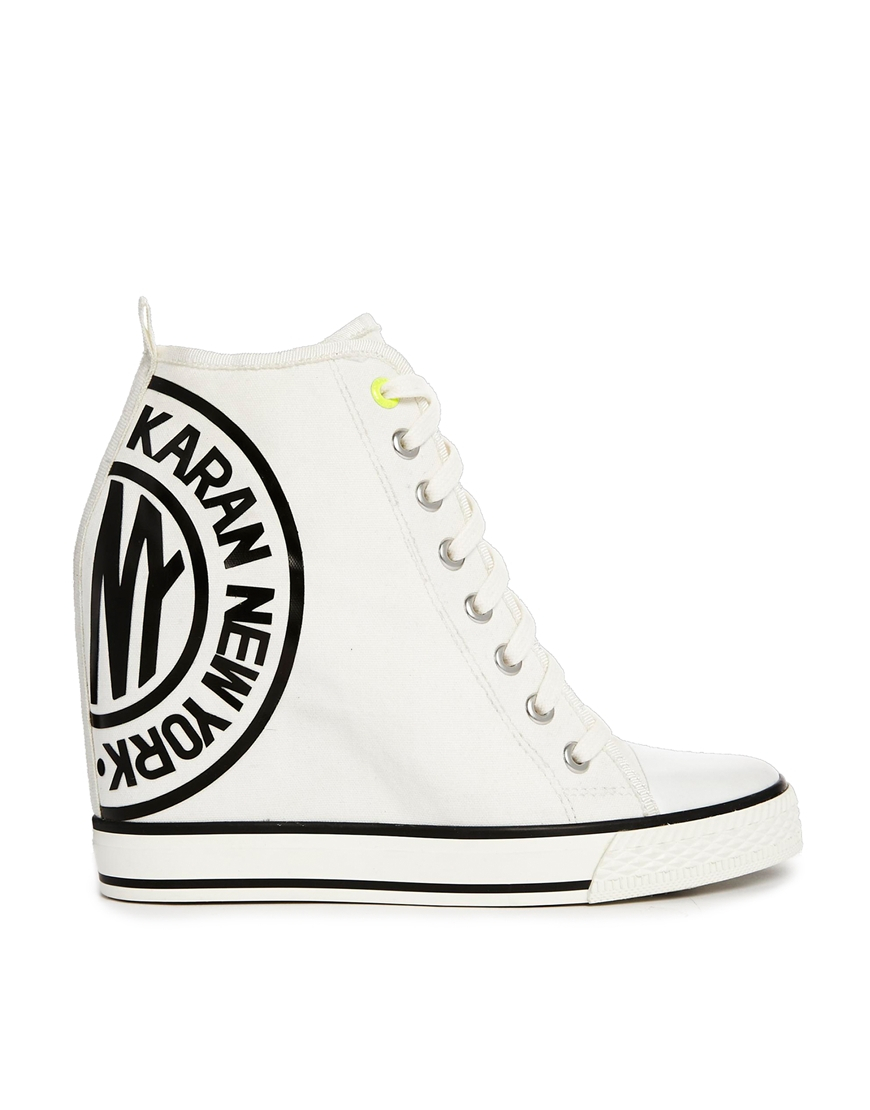 Lyst Dkny Active Grommet Canvas White Trainers in White