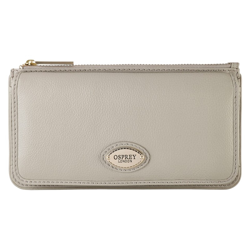 Lyst Osprey London Hendry Leather Foldover Purse In Gray Gallery