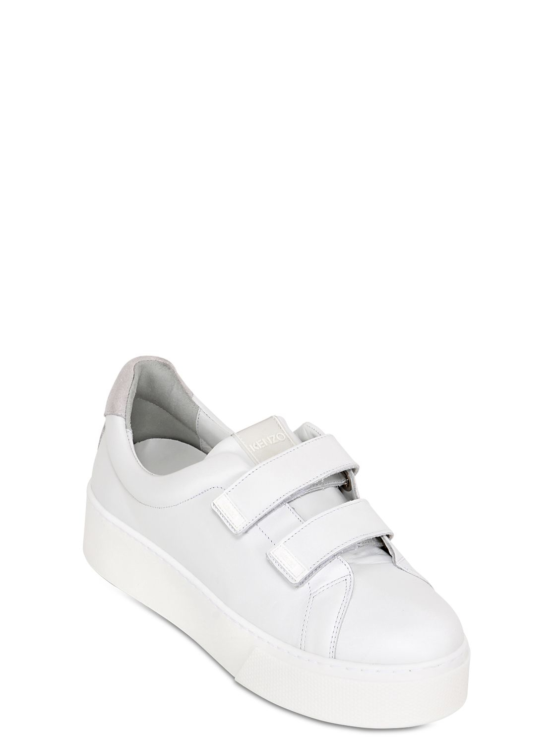 white velcro platform sneakers