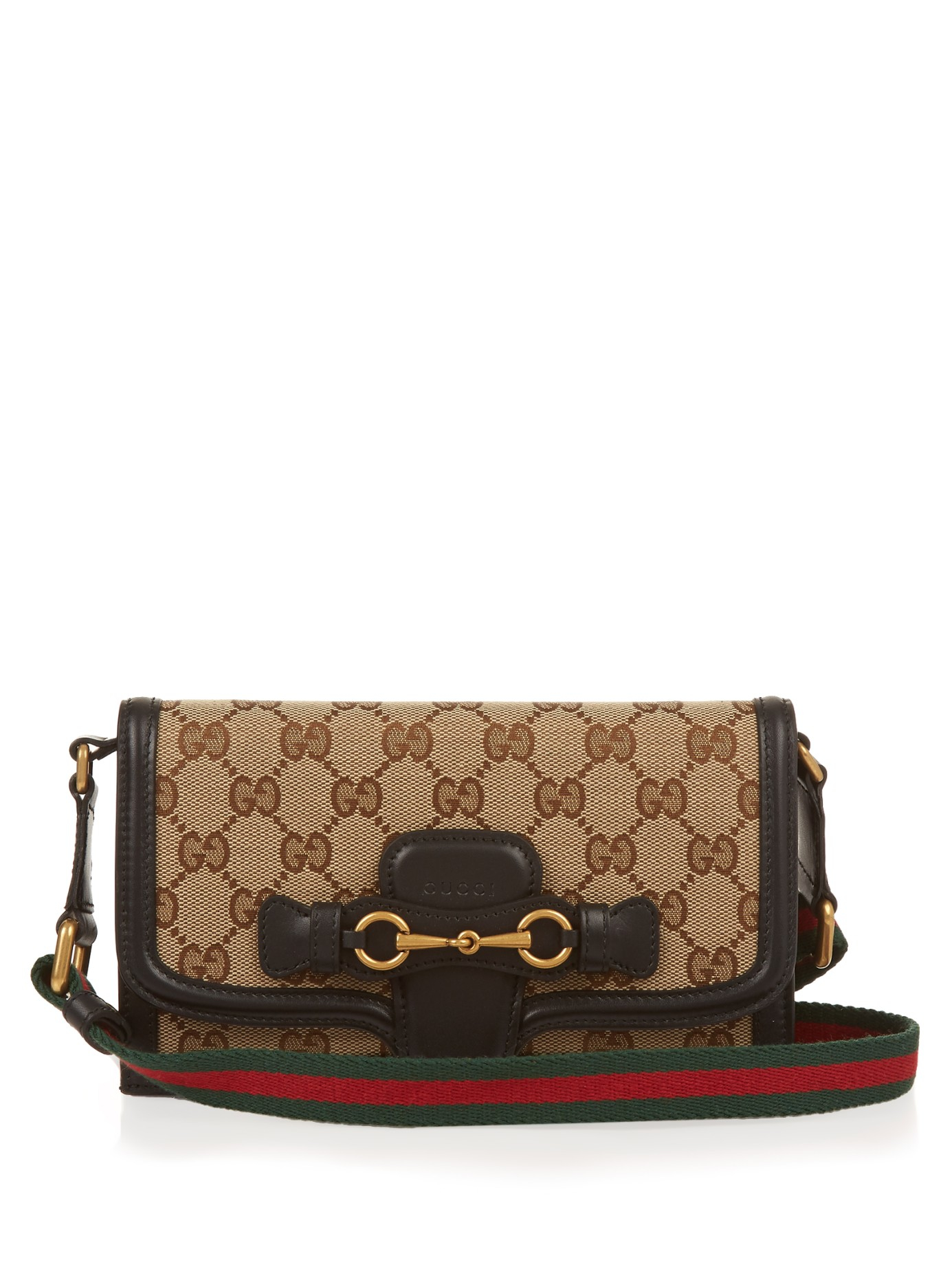 Gucci Canvas Lady Web Cross-Body Bag in Black - Lyst