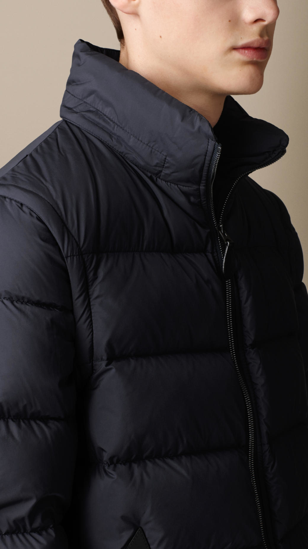 Burberry Puffer Jacket With Removable Sleeves in Navy (Blue) for Men | Lyst