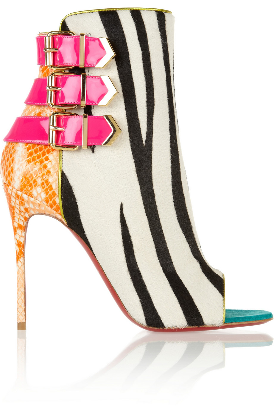 Christian louboutin Triboclou 100 Zebra-Print Calf Hair And Python ...