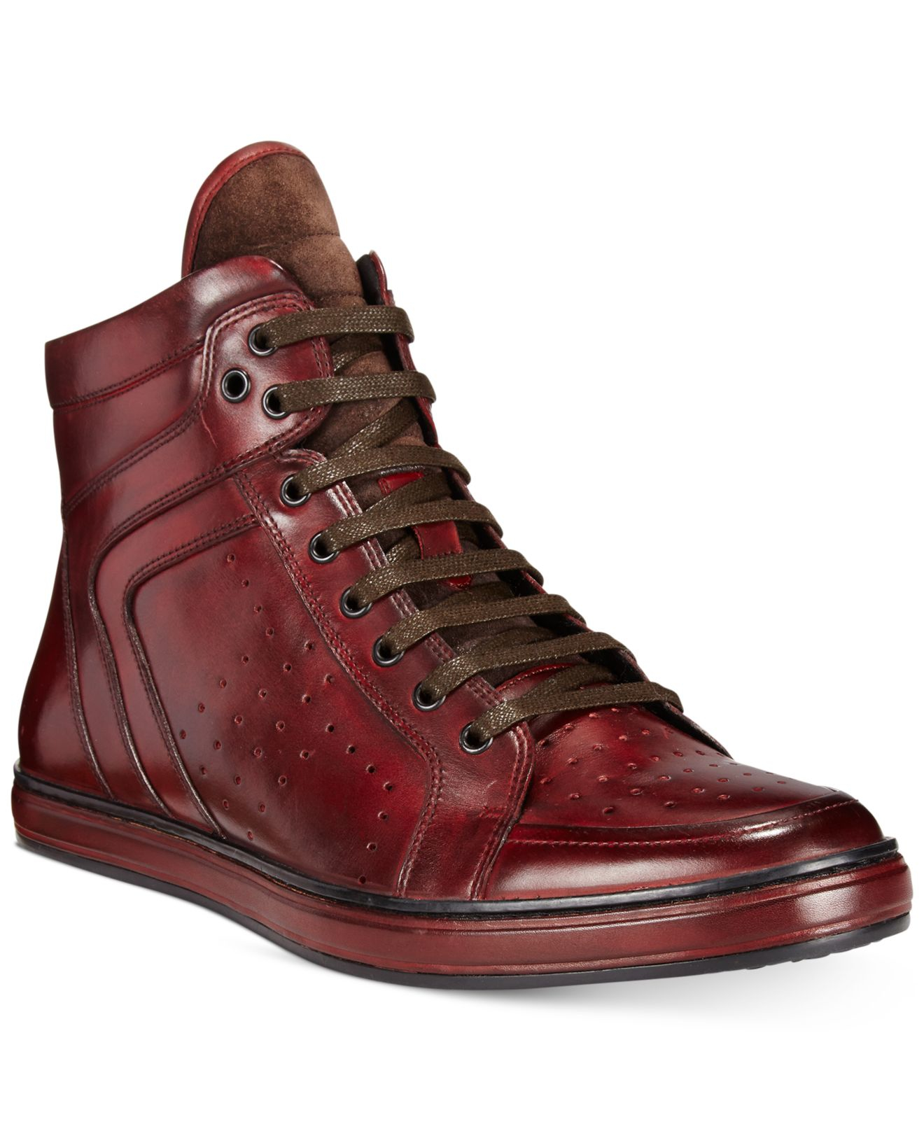 Kenneth Cole Big Brand Leather High-tops in Purple for Men | Lyst