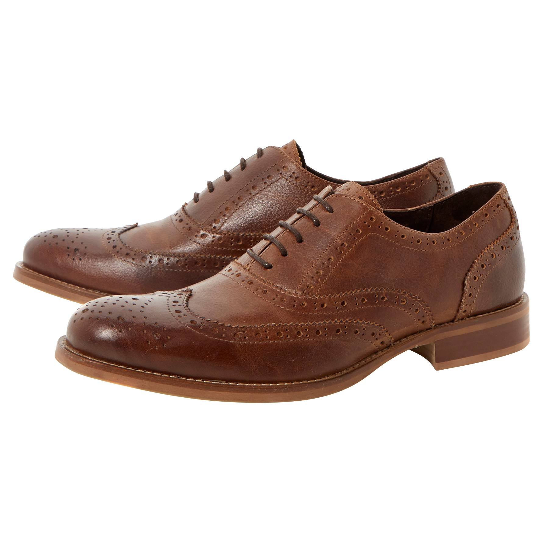 Bertie Leather Byron Brogue Shoes in Tan (Blue) for Men Lyst