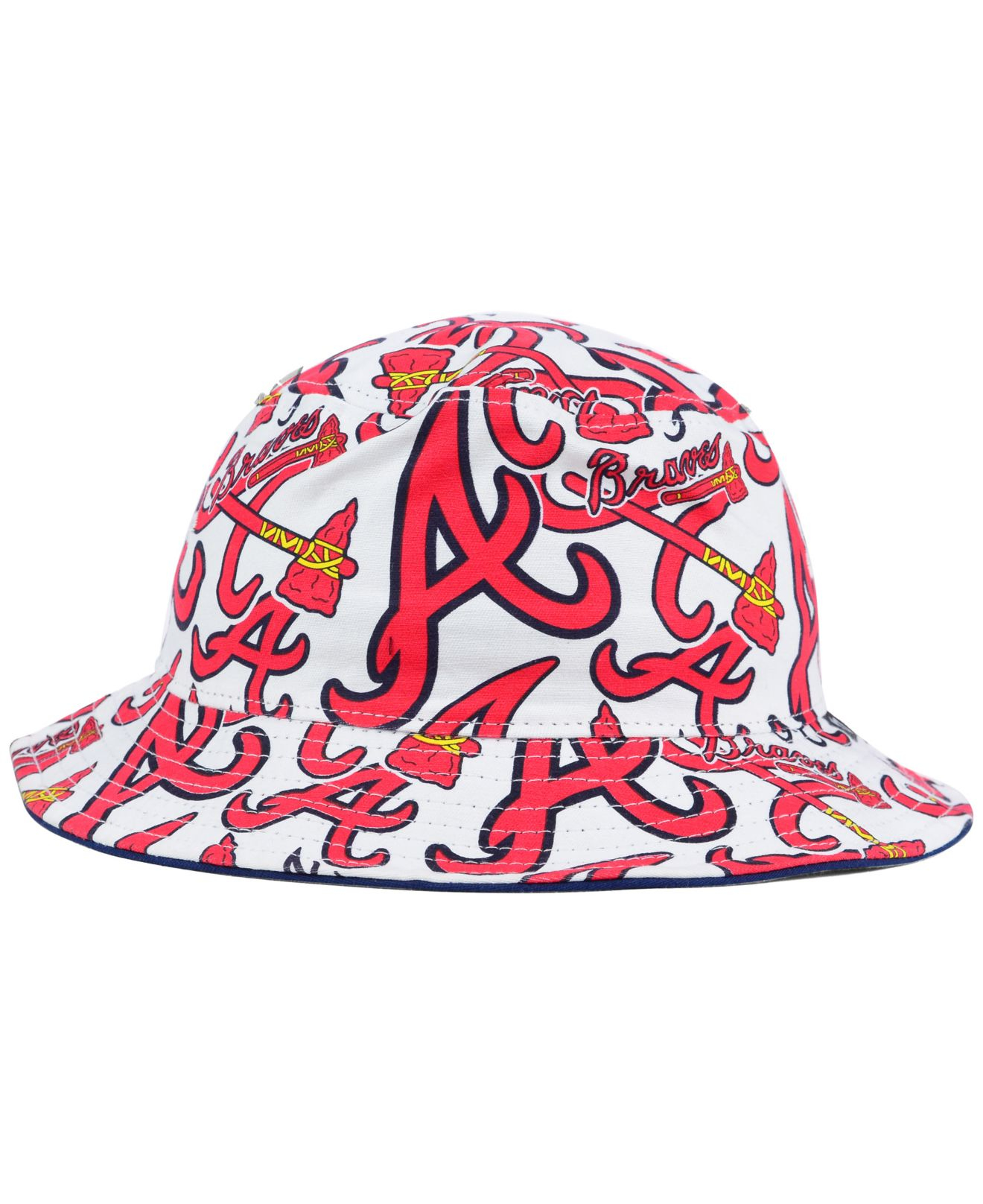 47 Brand Atlanta Braves Bravado Bucket Hat in Red for Men