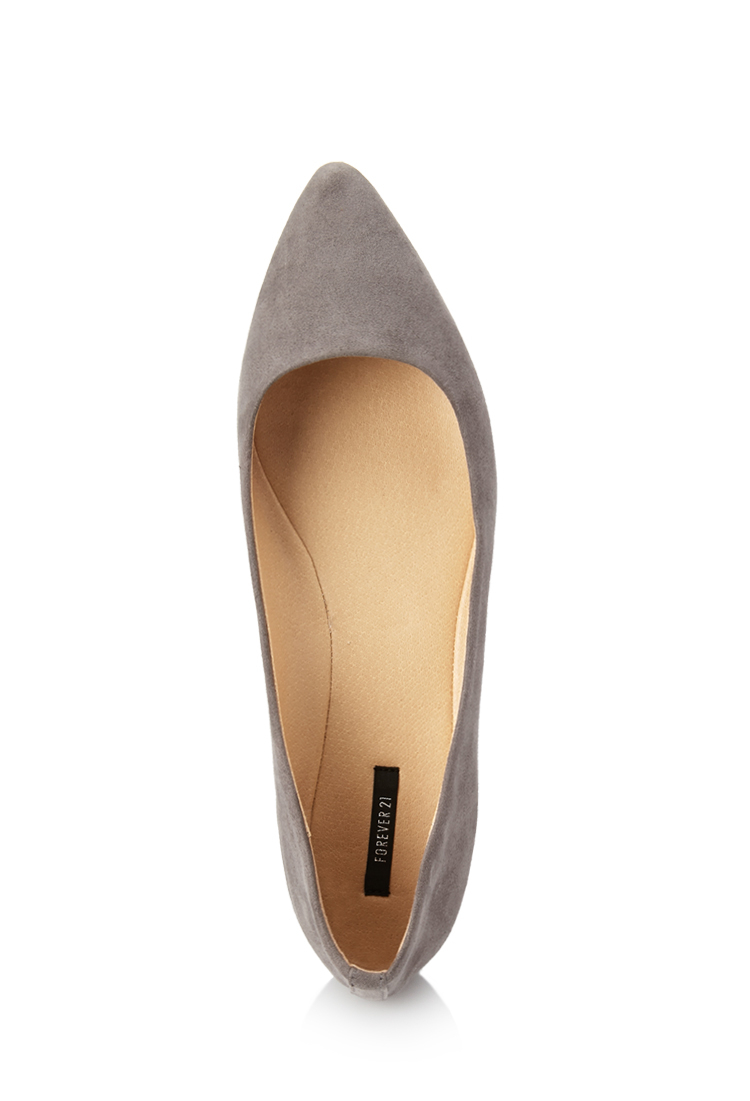 gray pointed flats