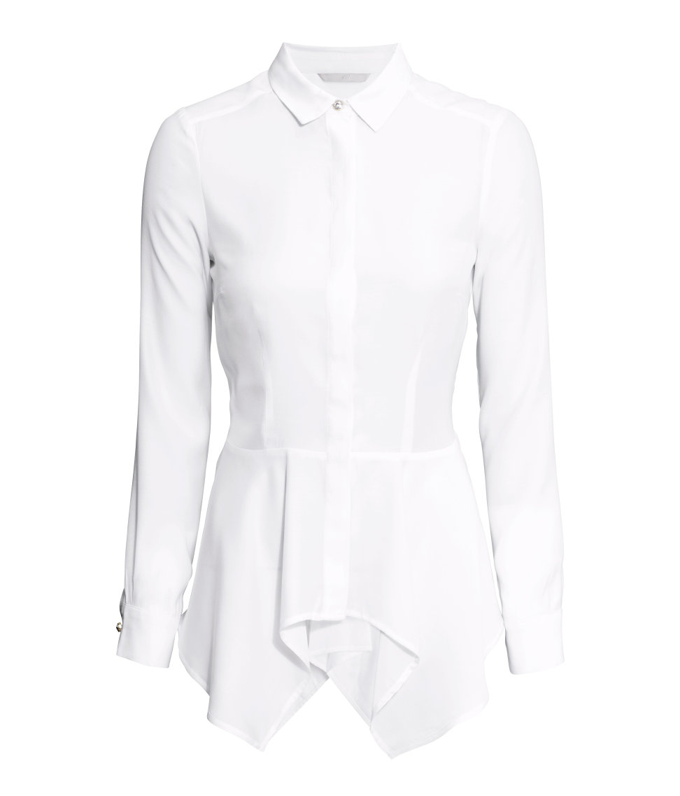 peplum white blouse