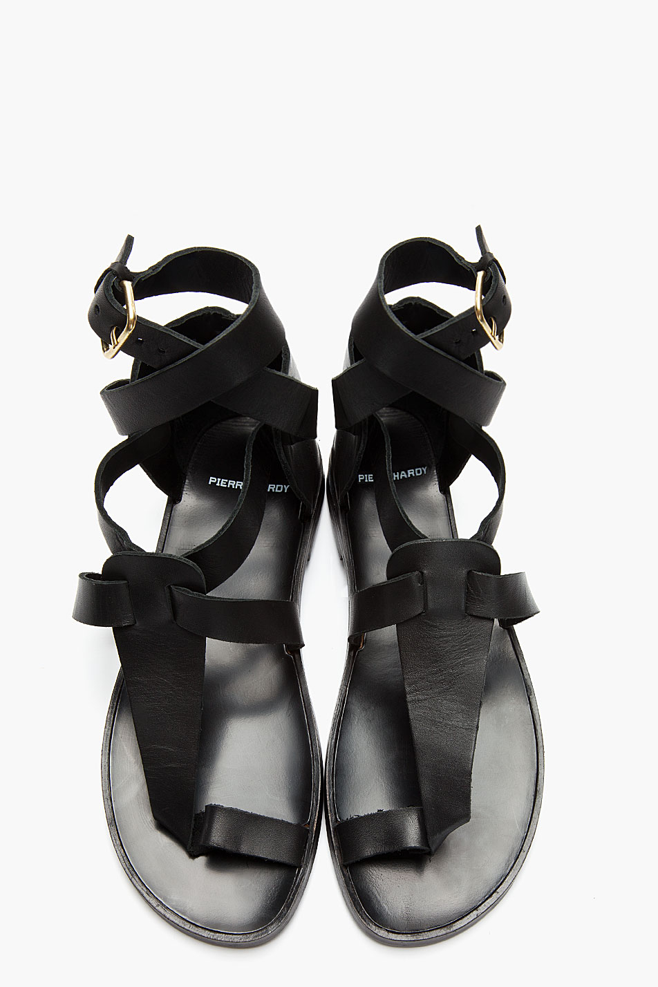 Lyst - Pierre Hardy Black Leather Dy02 Gladiator Sandals in Black for Men