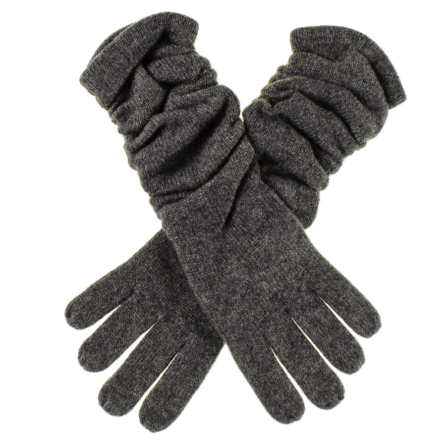 Black.co.uk Long Charcoal Grey Cashmere Gloves Description Delivery