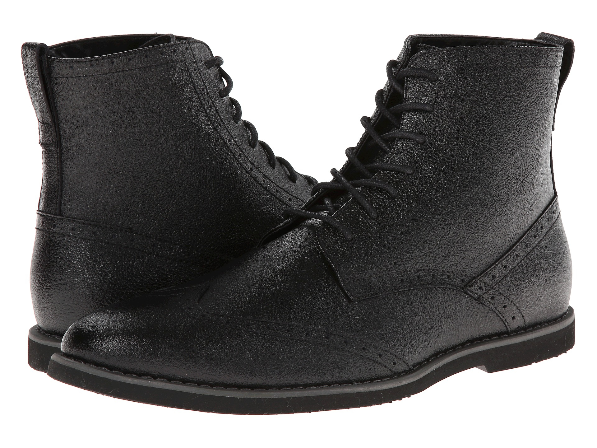 Calvin Klein Ballard Epi Textured Leather Boots in Black for Men | Lyst